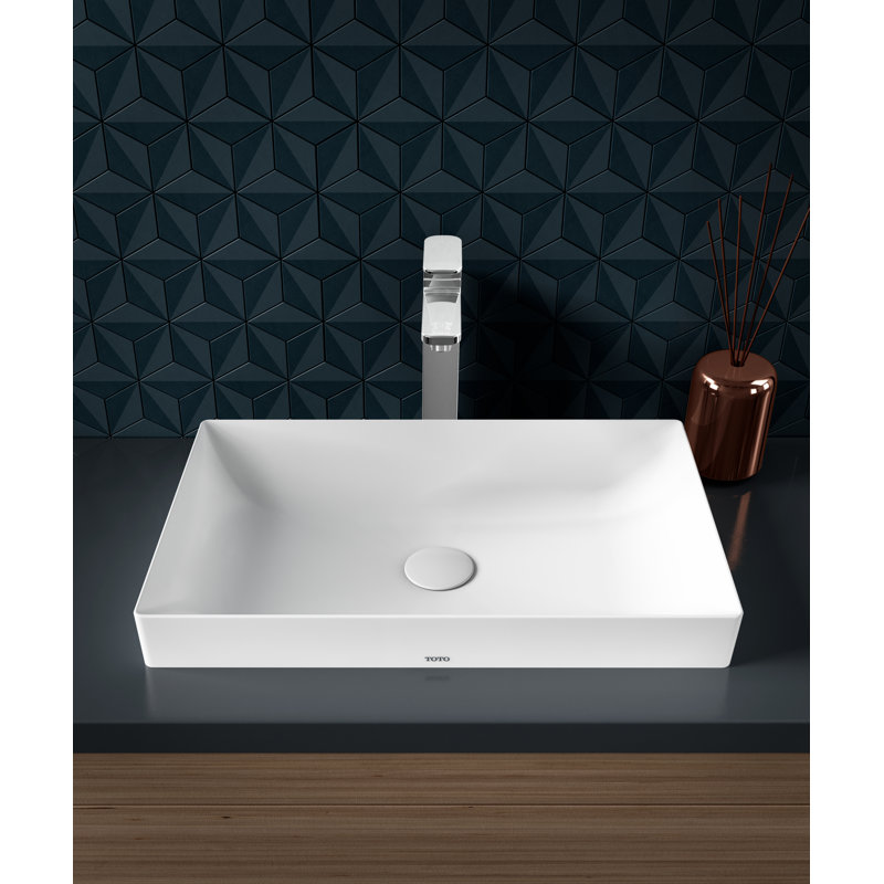 Ceramic Rectangular Vessel Bathrroom Sink with Overflow