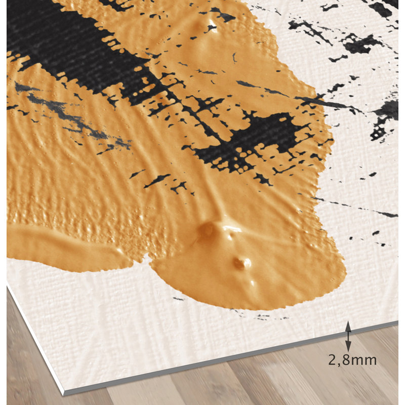 Daryus Vinyl Machine Printed Area Rug, Rectangle 5'3" x 7'10.5"