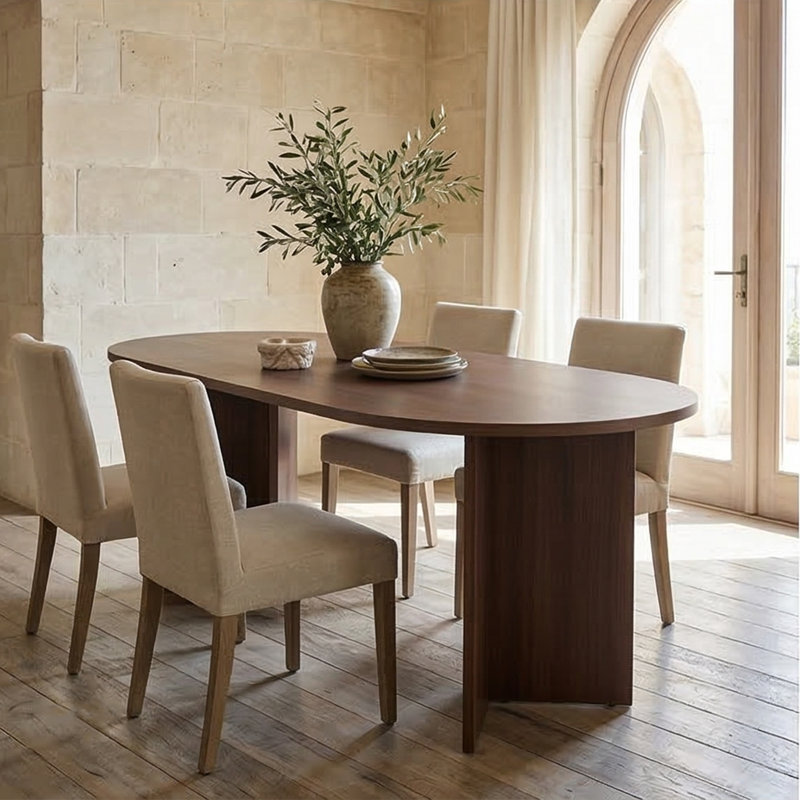 Aveline 71" Oval Multipurpose Dining And Conference Table, Walnut