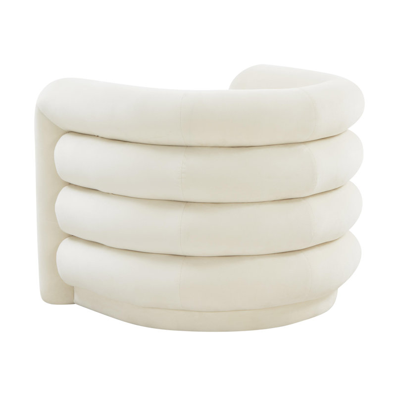 Curves Velvet Lounge Chair, White Velvet