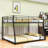 Contemporary Metal Bunk Bed With Sloping Ladder And Safety Guardrail-1683592008