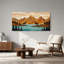 Tableau sur toile de style bois superposé représentant un orignal et un lac de montagne-942915996