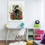 Art mural sur toile Badger with Poppy Blossoms par Fab Funky-1153387813