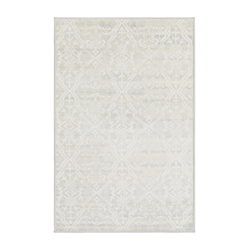 Tapis crème / gris Southwestern, Rectangle 2 pi x 3 pi