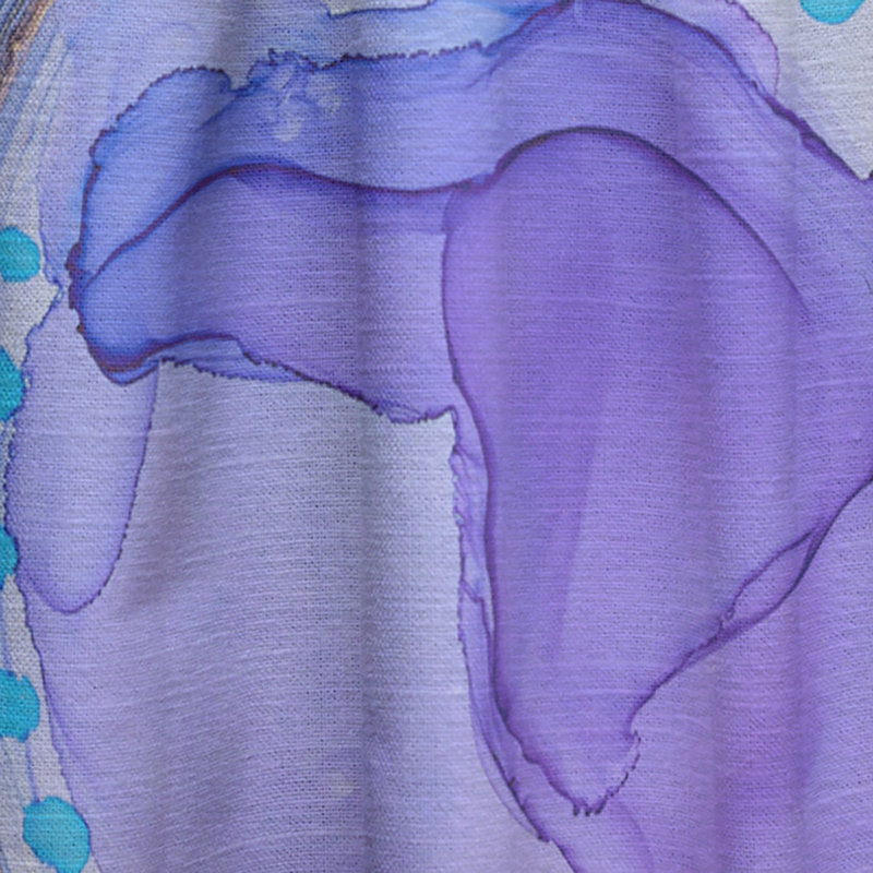 Rideau géométrique de luxe abstrait Luxury Art Fluide Art obscurcissant - 1 panneau, L 52 po x L 63 po, Bleu/mauve
