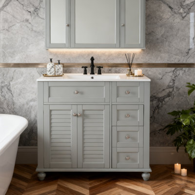36'' Single Free-Standing Bathroom Vanity With Ceramic Top