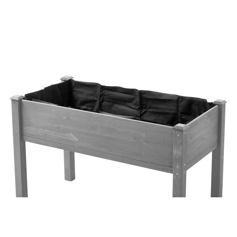 Darral Outdoor Elevated Wooden Planter Box, Gray, 31" H x 31" W x 14" D