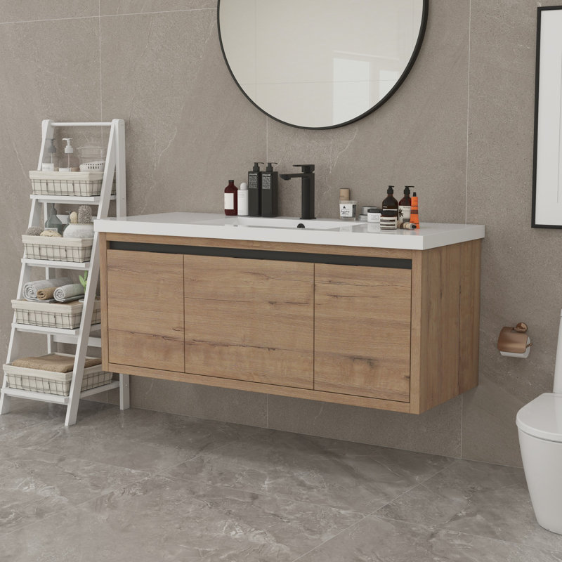 Ensemble de meuble-lavabo 48 po avec armoires 48 po, Imitation chêne