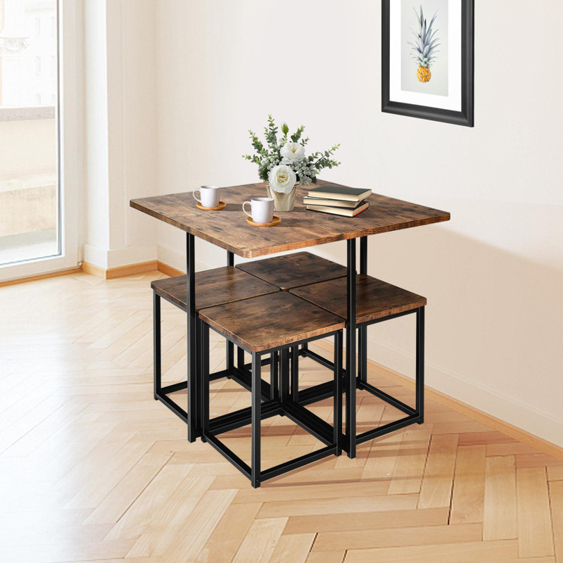 Ensemble repas pour 4 personnes Langsett, Brun, Noir