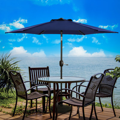 Sawyer 90 " W Hexagonal Tilt Market Umbrella with Crank Lift