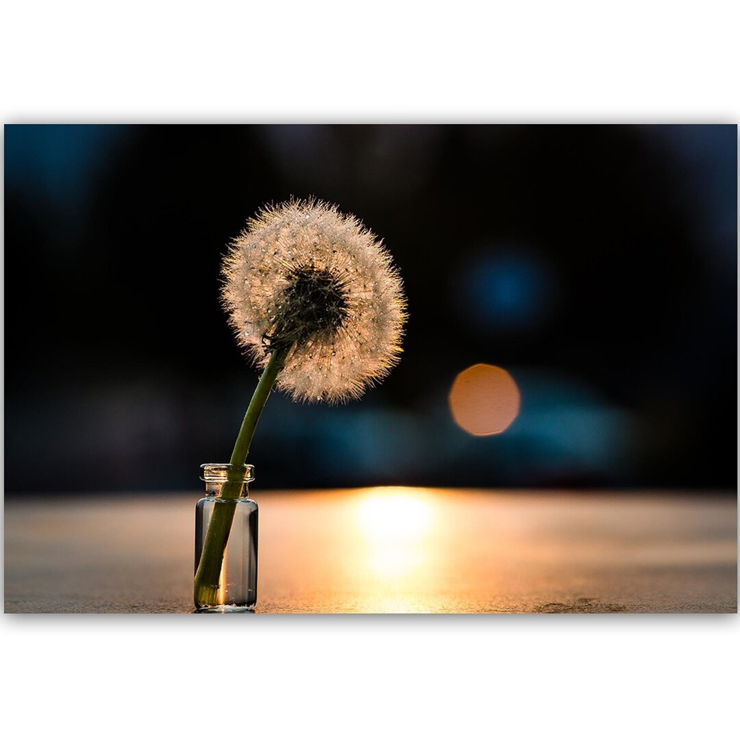 Leinwandbild LÃ¶wenzahn in einer Vase