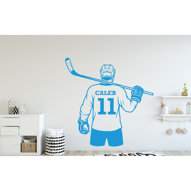 Adhésif décoratif nom personnalisé hockey, décor de chambre d'enfant
 312DRE, 22 po x 22 po, Oui, Beige