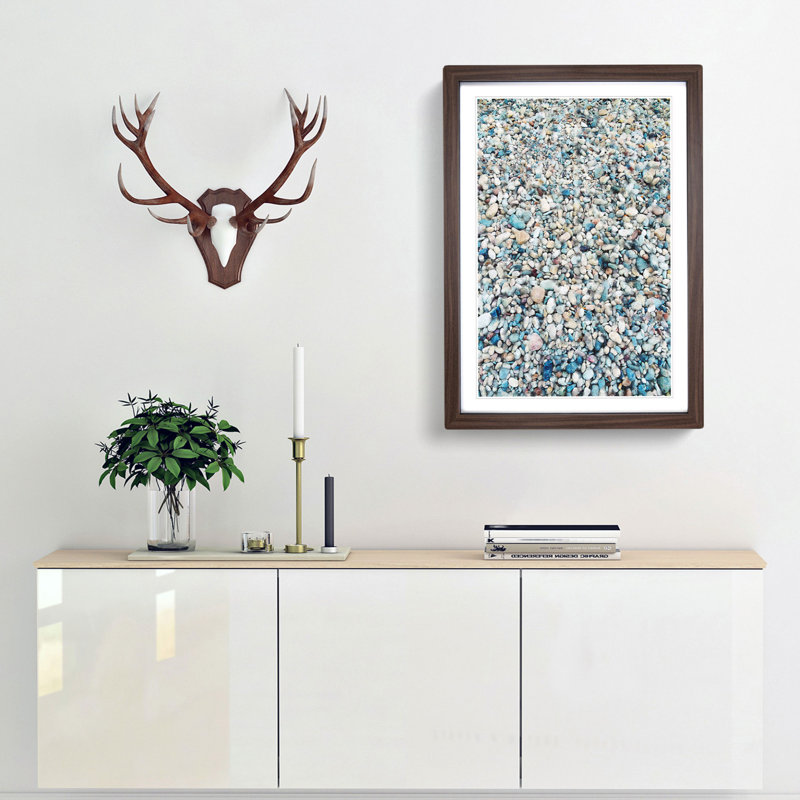 One Thousand Pebbles - Picture Frame Painting Print, Walnut Framed, 45cm H x 33cm W x 2cm D