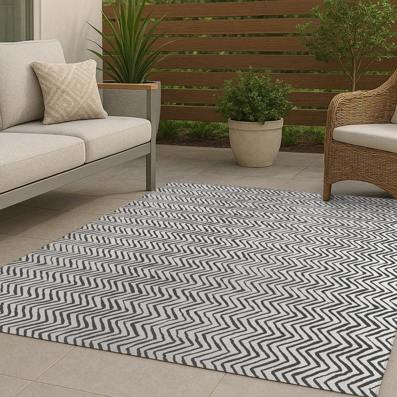 Tapis d'extérieur à chevrons antidérapant, Rectangulaire 2 pi x 3 pi