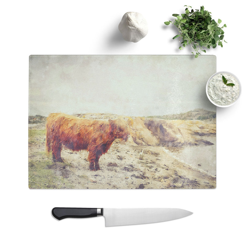 Highland Bull Cow Vol.3 Painting Chopping Board, 0.4cm H x 20cm W x 28.5cm L
