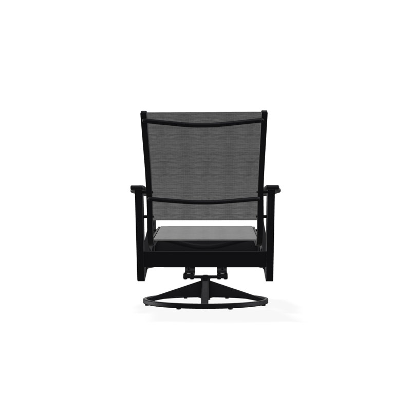 Wexler Outdoor Swivel Lounge Chair, Collect Charcoal, Black
