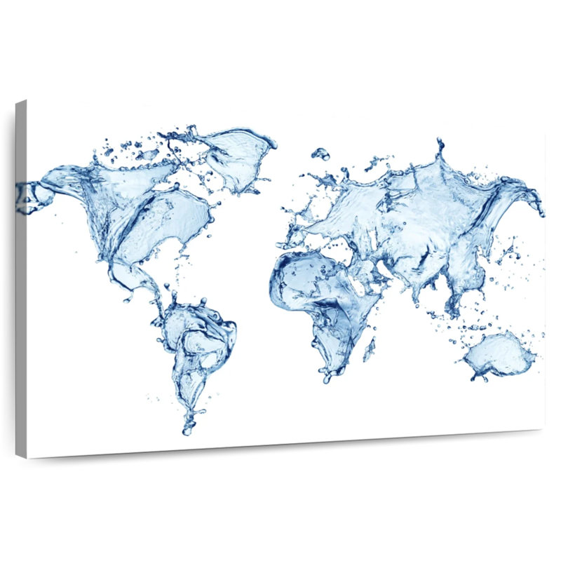 Aliaz Splash World Map, 24" H x 36" W