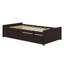 Lit simple en bois d'hévéa massif - 2 tiroirs-618786040