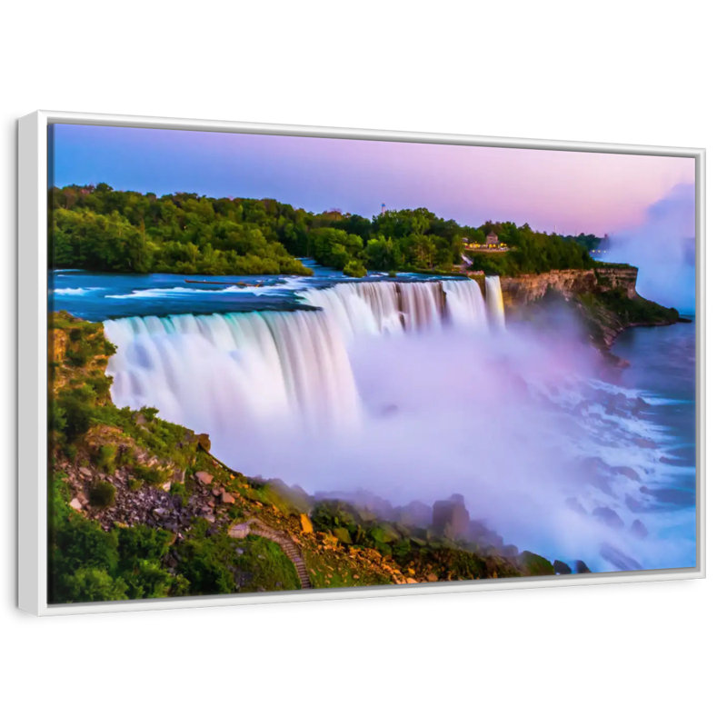 Soirée aux chutes du Niagara, Cadre flottant blanc, 40 po x 27 po