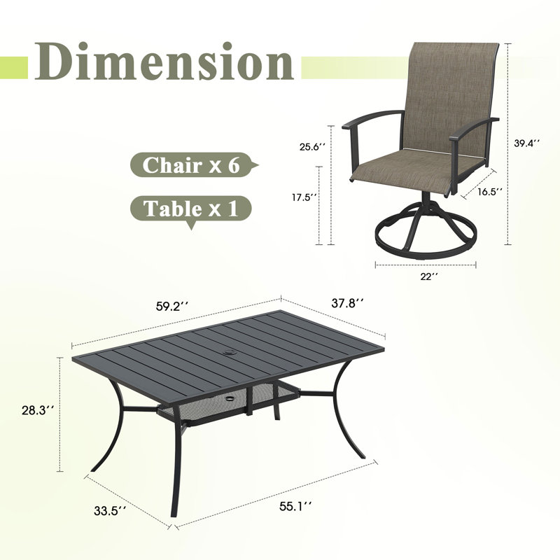 Ensemble repas d'extérieur Cutler, Black/Brown/Beige