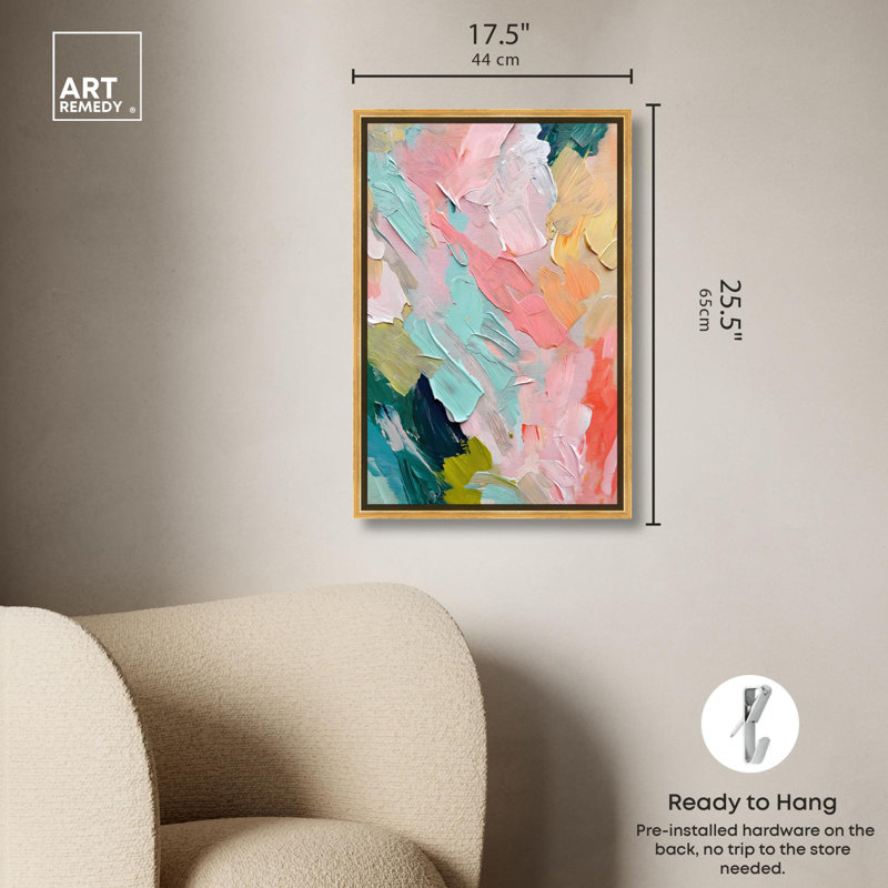 «Pastel Layers» par Art Remedy, Cadre doré, H 25 po x l 17 po