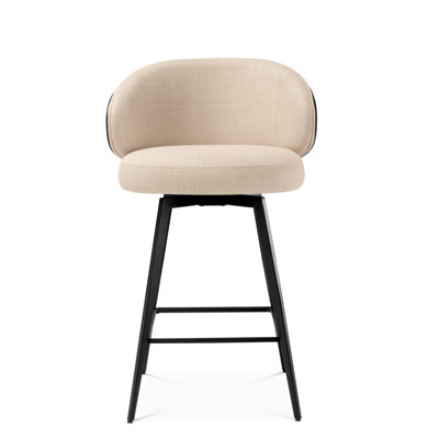 Swivel Upholstered Stool with Metal Frame