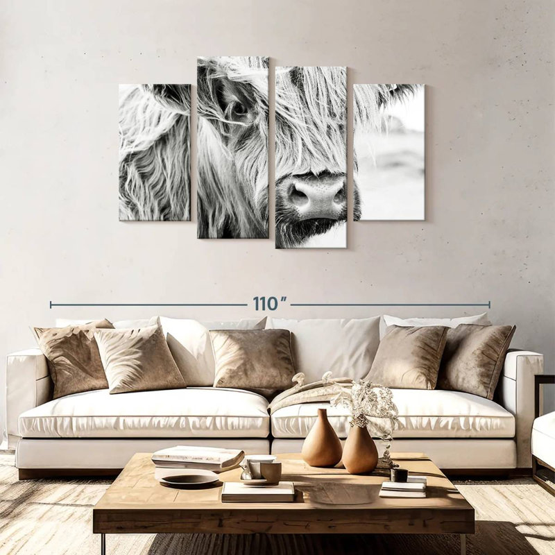 Long Haired Cow, 48" H x 75" W