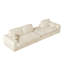 Canapé modulaire moderne en mousse avec siège inclinable réversible en velours côtelé 2-en-1, 3 coussins décoratifs et 2 coussins décoratifs