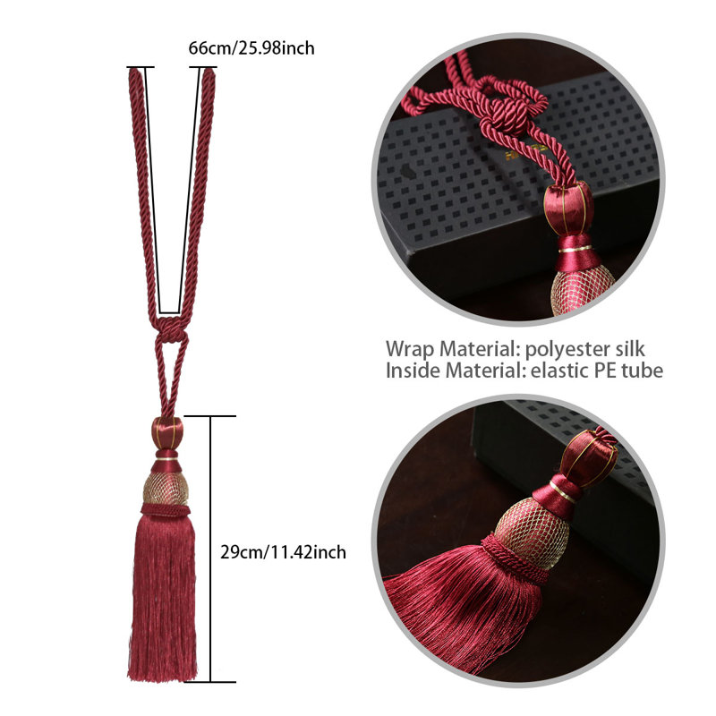  Embrasses de rideaux style européen, paquet de 4, Rouge
