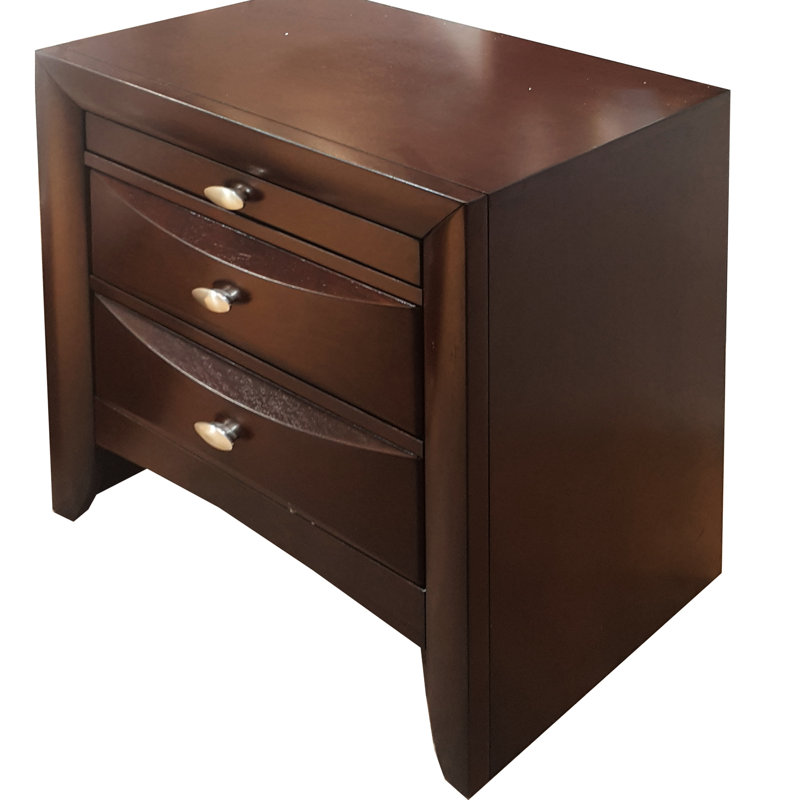 Stylish Nightstand With Ample Drawer And Tray Storage Featuring Two Large Drawers A Practical, Espresso