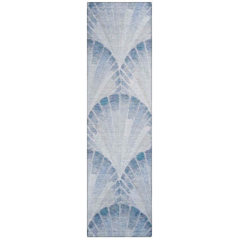 Machine Washable Indoor/Outdoor Lanphear ACN2401 Coastal Rug, Runner 2'3" x 7'6"