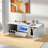 Modern High Glossy Rectangle Coffee Table With 2 Cabinets, One Drawer, 16 Colour Led Lights And An Open Shelf-745390805