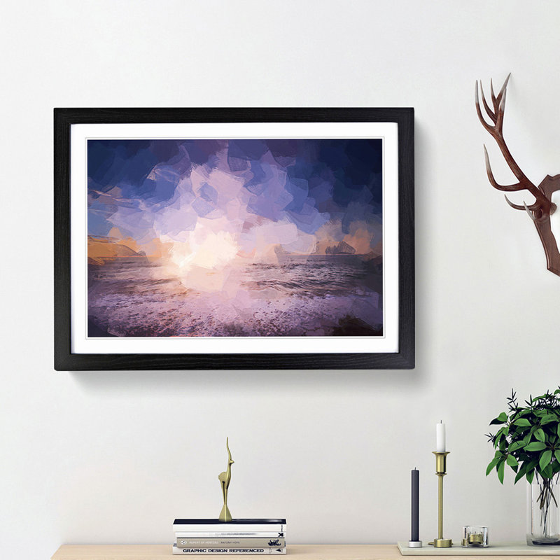 Beach in San Diego California in Abstract - Picture Frame Photograph Print, Black Framed, 48cm H x 65cm W x 2cm D