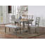 Table de salle à manger de couleur grise à motif de grain de bois 1pc