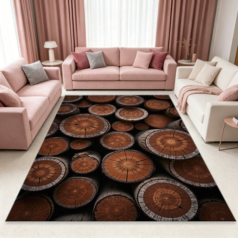 Tapis 1pc Timber Cross Section, Rectangle 4 pi 8 po x 6 pi 8 po