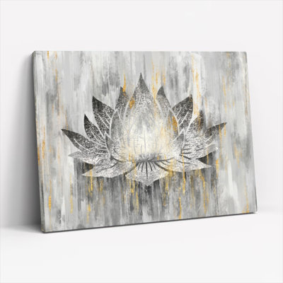 «Silver Lotus», reproduction d'art sur toile, ensemble de 1