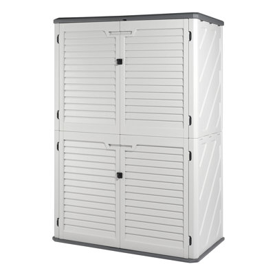 Outsunny 31.5'' W Water Resistant Wicker Cabinet Deck Box in Gray
