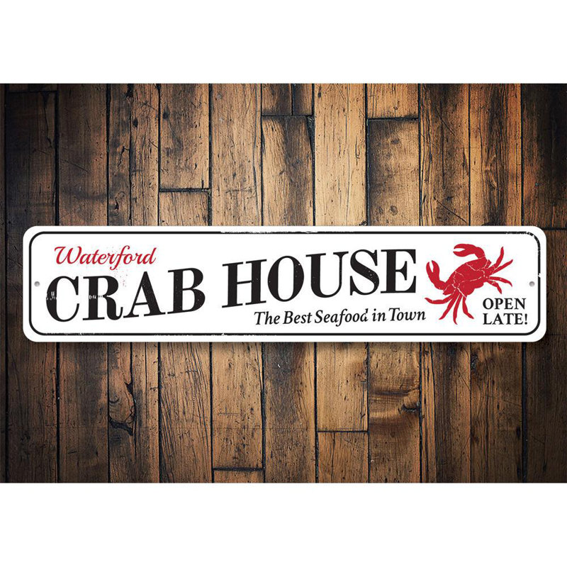 Plaque en aluminium Fresh Crabe, H 4 po x l 18 po x P 0,04 po