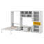Lit escamotable en bois avec meuble télé, tiroirs, tablettes et armoires-333403776