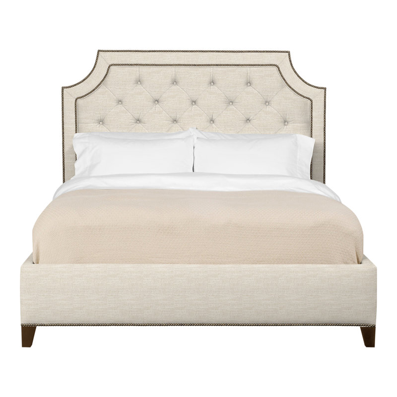 Audrey/Asher Queen Tufted Upholstered Low Profile Panel Bed, Havana, Tommy Flax, Yes