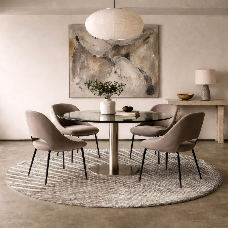 Premium Machine Washable Dream Shag ADS542 Fan-Like Rug, Taupe, 8' Round