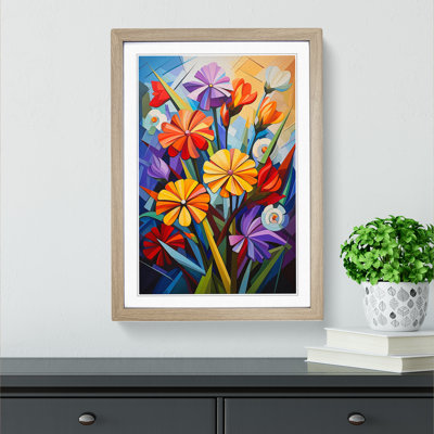 Wildflowers Cubism - Framed Print