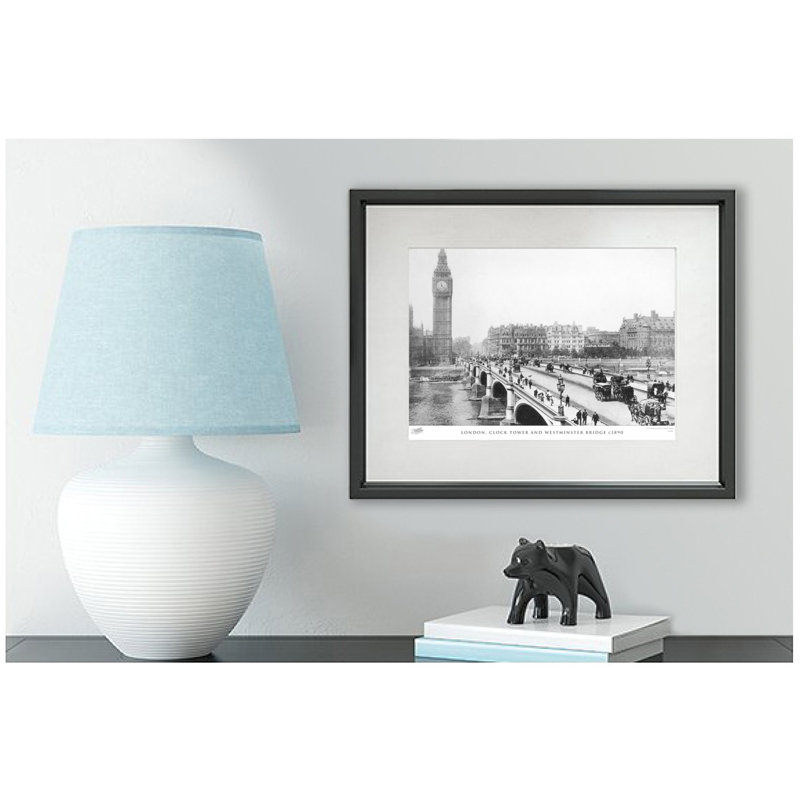 London, Clock Tower And Westminster Bridge C1890 by Francis Frith - Single Picture Frame Print, 60cm H x 80cm W x 2.3cm D