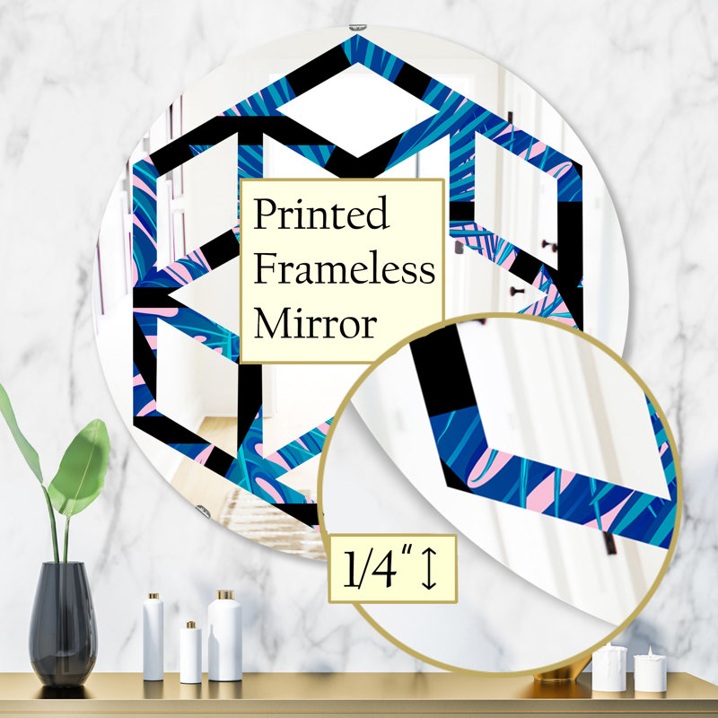 Miroir mural côtier en forme de étoile à motif floral XIII, 31,5 po x 31,5 po