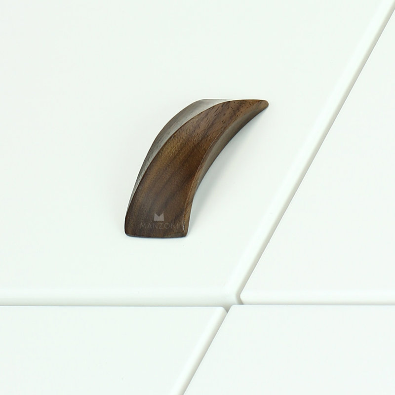 Ridged Designer Wood 6 5/16" Center to Center Arch Pull, Walnut, 2 5/8"