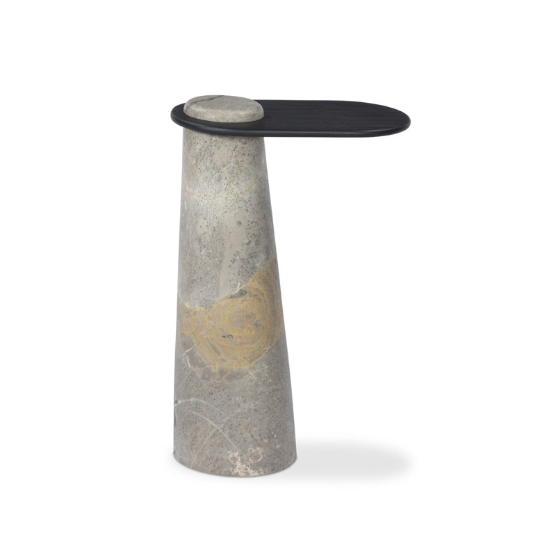 Raz End Table-Grey Layered Marble