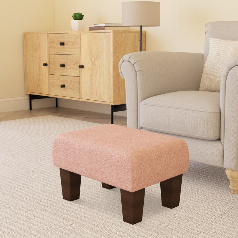 Autryville Wood Contemporary Leg, Pink, Mahogany, Boucle