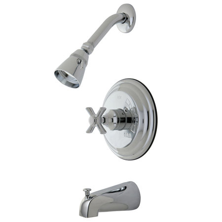 Kingston Brass Millennium Single-Handle Pressure Balanced Tub and Shower Faucet, Polished Chrome