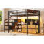 Lit mezzanine avec rangement, cadre moderne en panneau de fibres à densité moyenne pour la maison