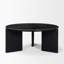Table basse Rumer en bois noir avec marbre noir-969494628